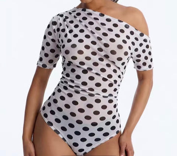 Poka dot body suit